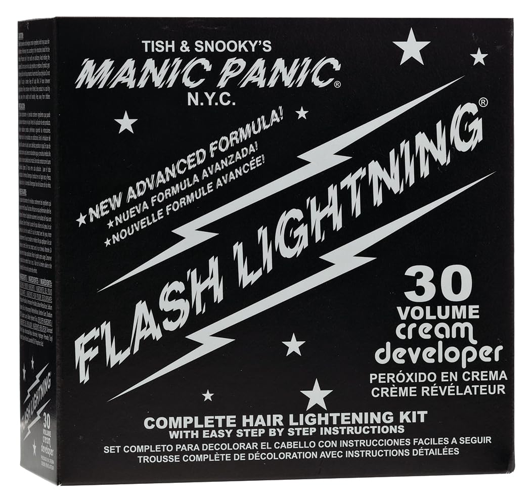 MANIC PANIC Flash Lightning bleach powder for an even lift before color.