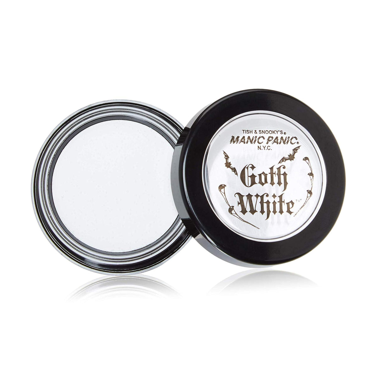 MANIC PANIC Goth White Cream to Powder Foundation applied for smooth, even coverage.