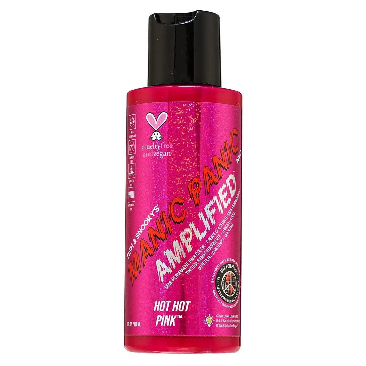 MANIC PANIC Hot Hot Pink Amplified bottle ready for dramatic color application.