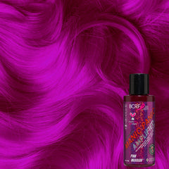 MANIC PANIC Pink Warrior Amplified cream application highlights a no-mix color approach.