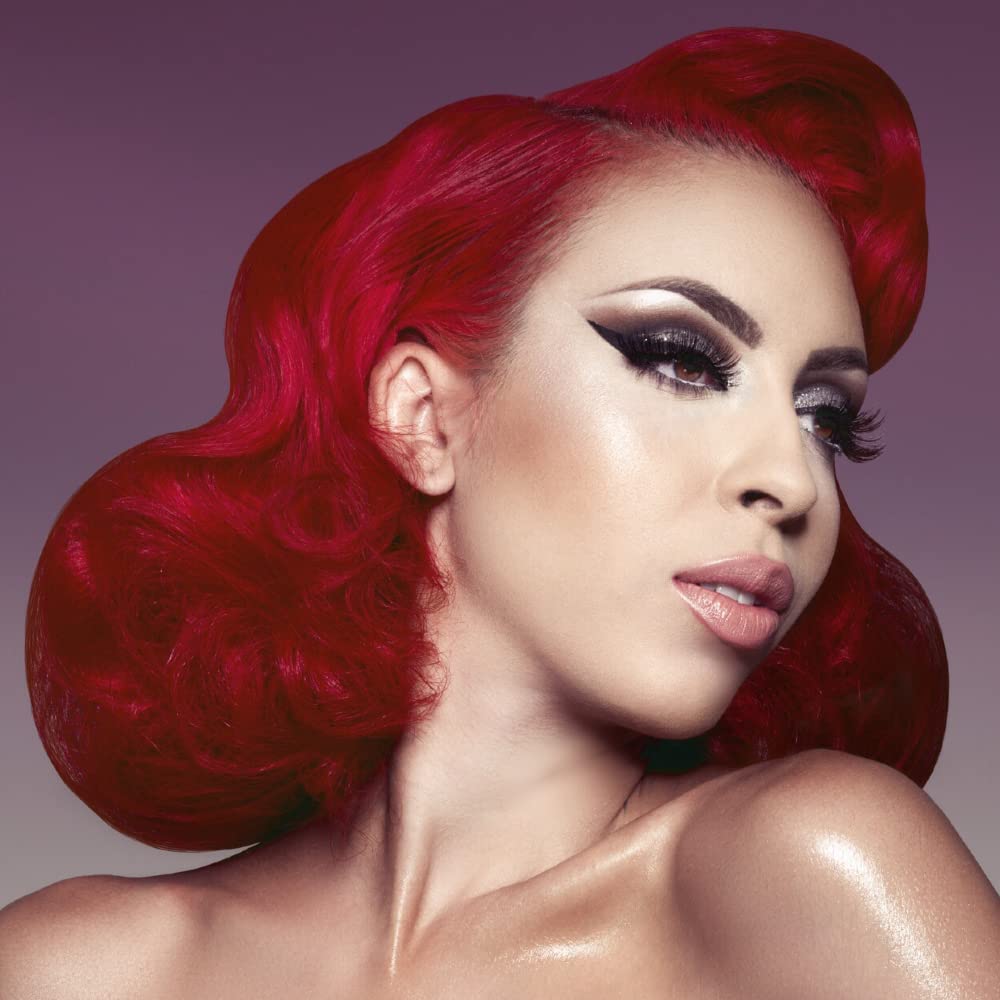 MANIC PANIC Rock N Roll Red on pre-lightened hair offers bold warmth.
