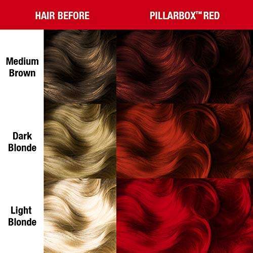MANIC PANIC pre-lightened level 9-10 hair shows best results for vivid Pillarbox Red