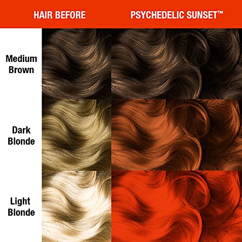 MANIC PANIC Psychedelic Sunset hair application demonstrates easy dyeing on strands