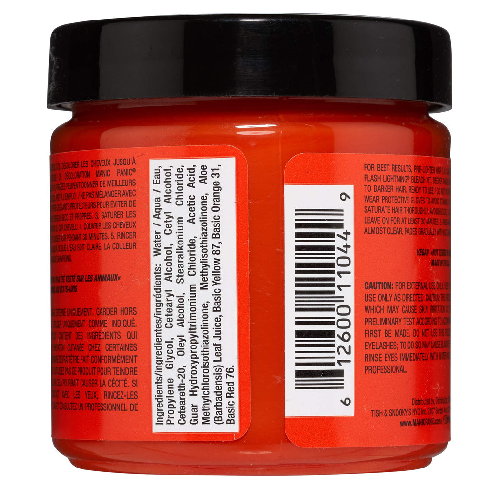 MANIC PANIC Psychedelic Sunset on dark hair shows deeper neon orange tones
