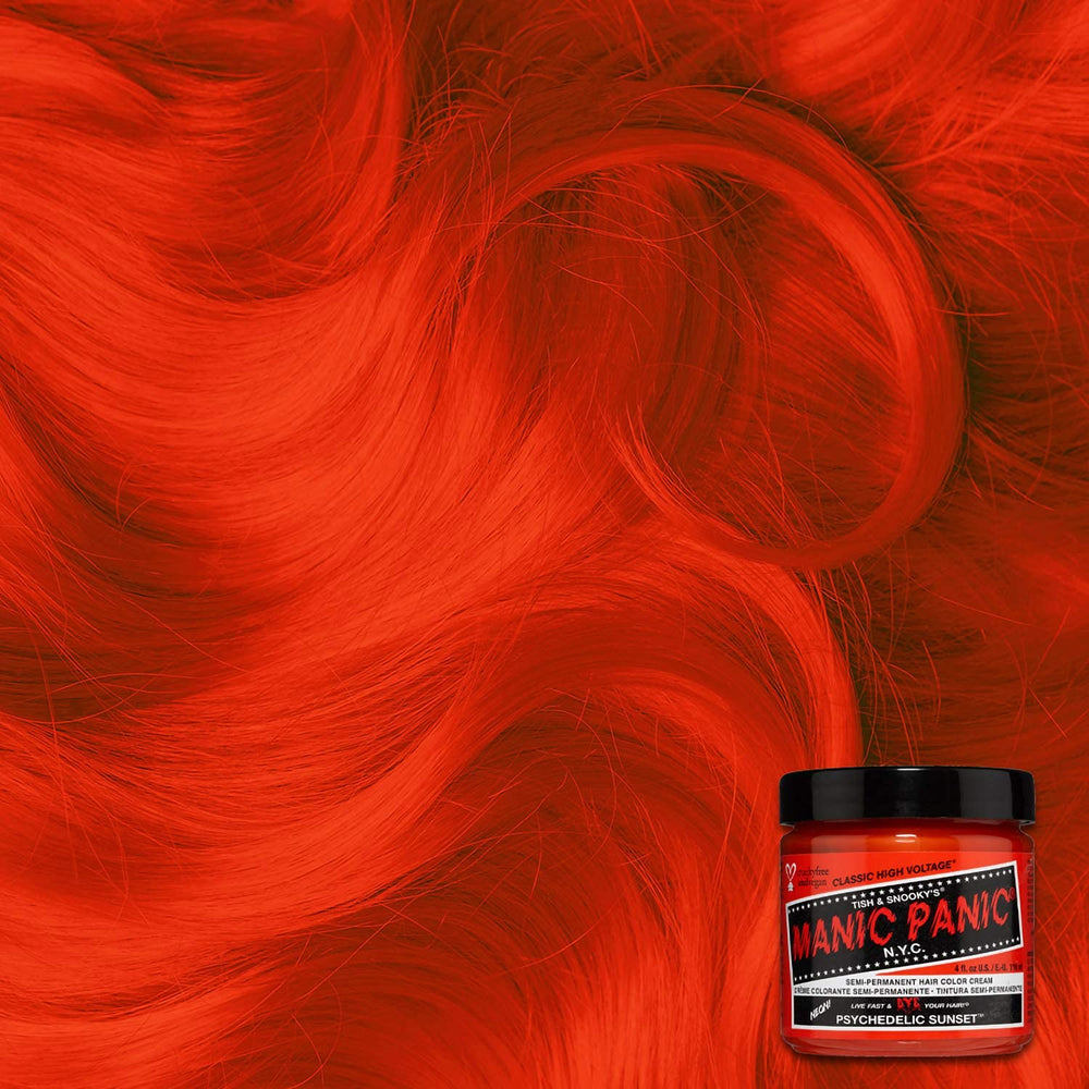 MANIC PANIC Psychedelic Sunset tub closeup reveals creamy semi-permanent formula