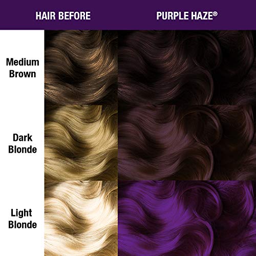 MANIC PANIC Purple Haze hair close-up shows a glossy, healthy-looking finish.