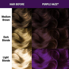MANIC PANIC Purple Haze hair close-up shows a glossy, healthy-looking finish.