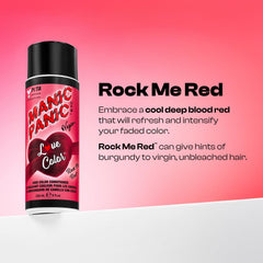 MANIC PANIC Rock Me Red conditioner application on damp hair for quick color refresh.