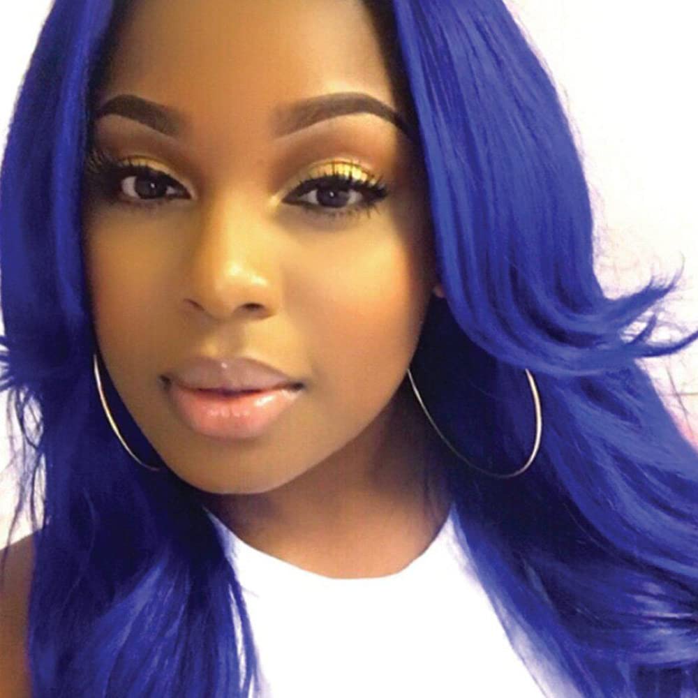 MANIC PANIC Rockabilly Blue on pre-lightened hair demonstrates vibrant, long-lasting color.