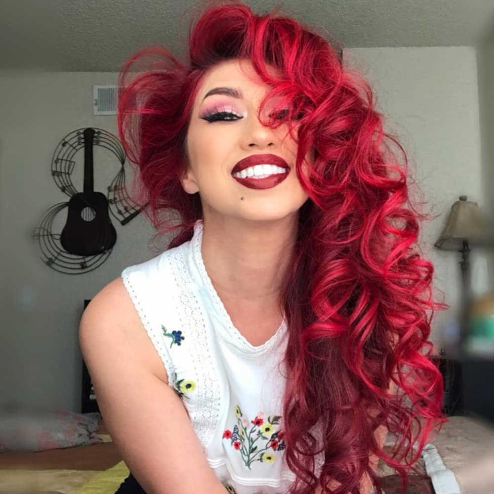 MANIC PANIC Vampire Red pre-lightened hair example shows best results.