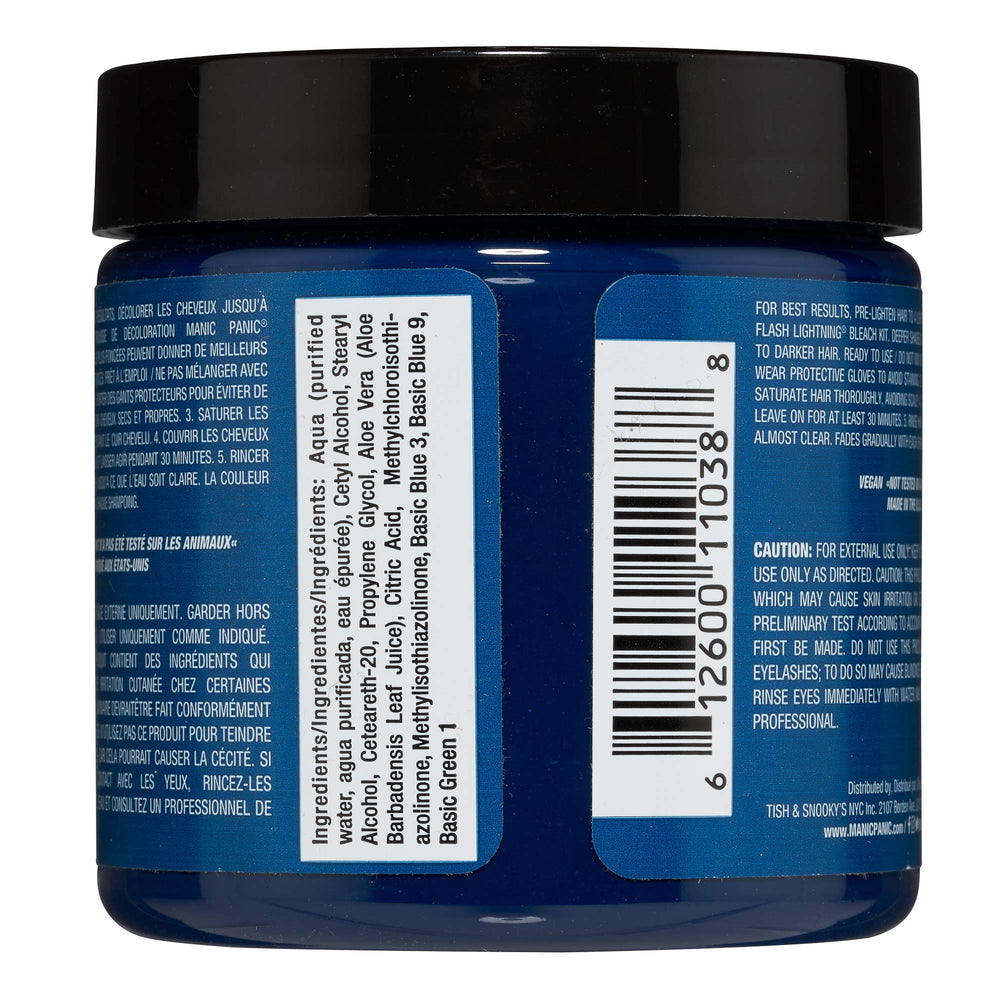 MANIC PANIC Voodoo Blue color palette showing bold, customizable shade possibilities.