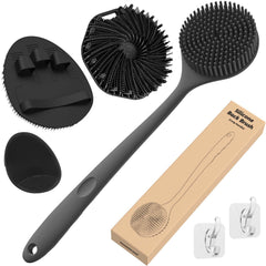 Manmihealth back scrubber with 15-inch handle for easy back cleansing