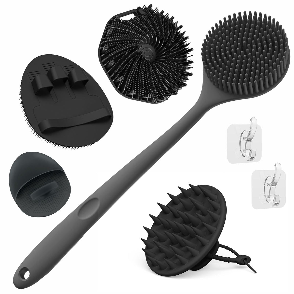 Manmihealth silicone back scrubber helps easy back cleaning and deep scrubbing.