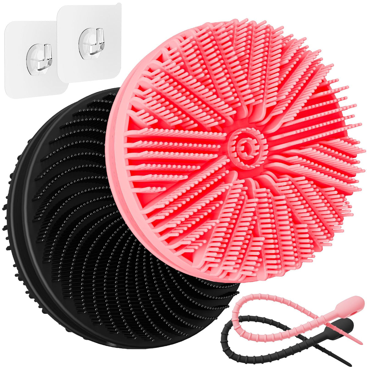 Manmihealth dual-sided silicone body scrubber front view for gentle cleansing and lather.
