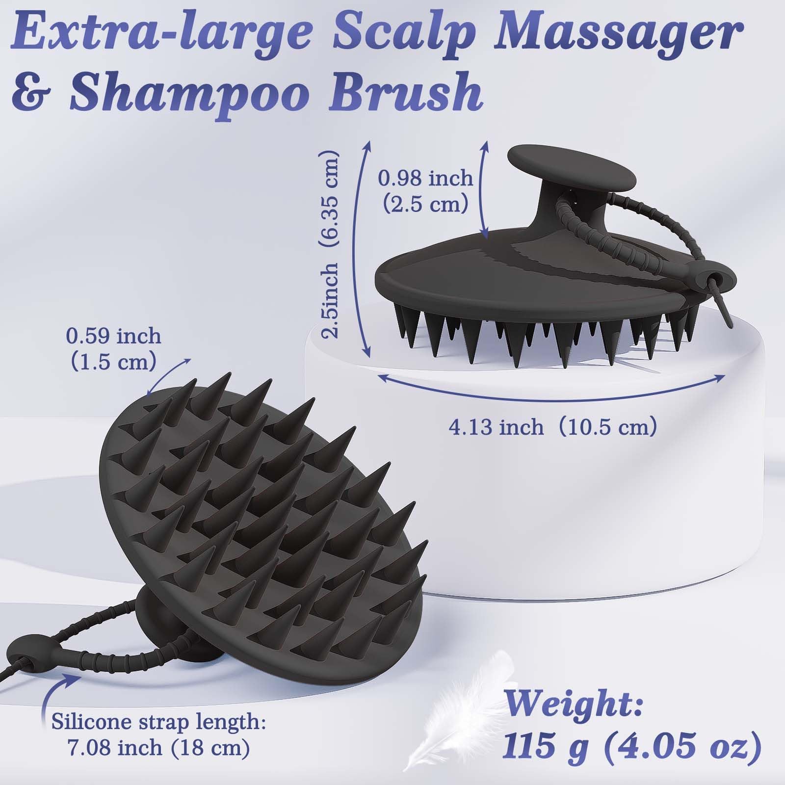 Manmihealth scalp massager helps cleanse scalp and enhance shampooing comfort.