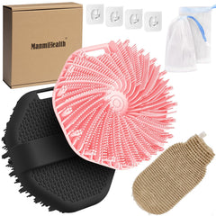 ManmiHealth silicone body scrubber set packaging for organized shower routines