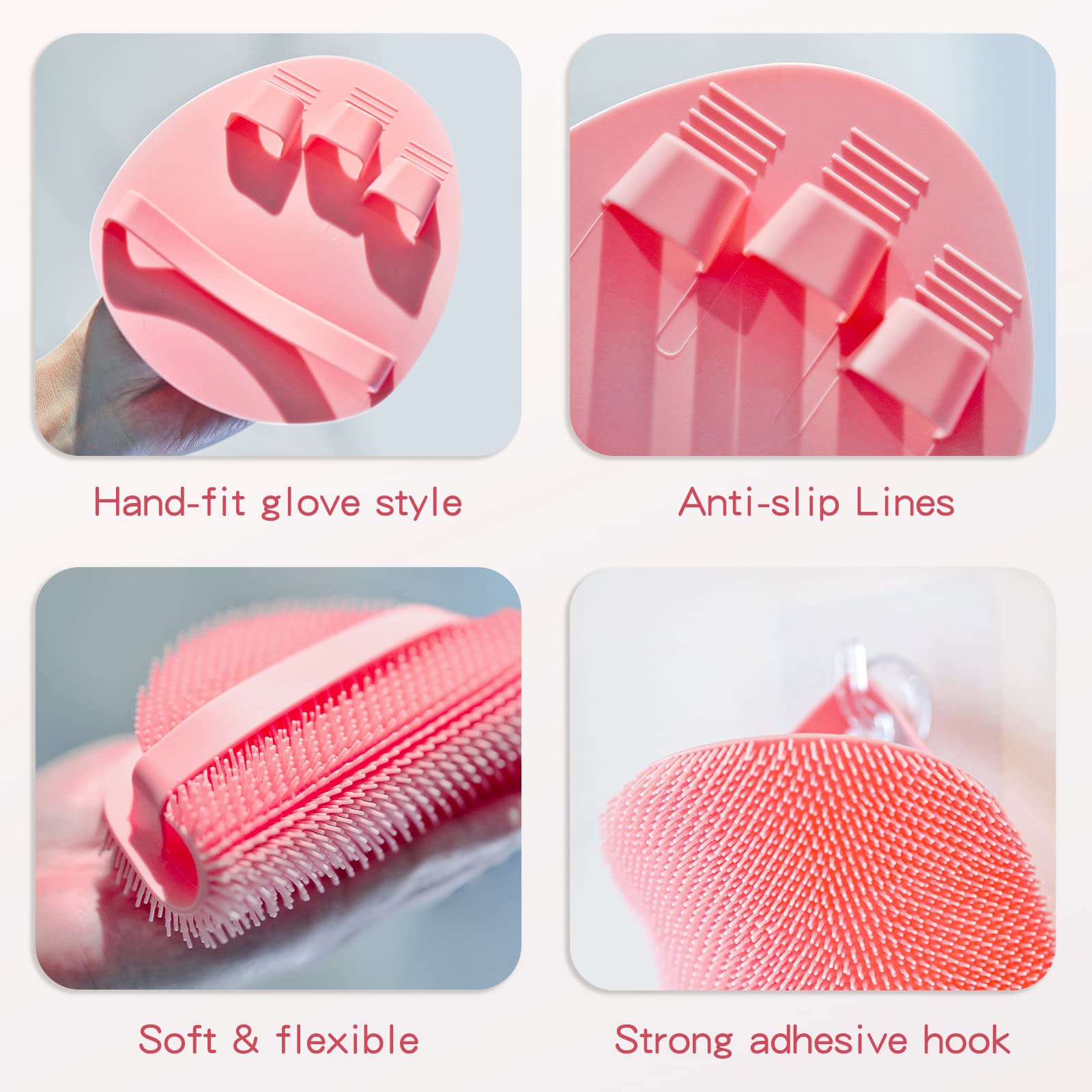 Manmihealth silicone scrub set close-up shows thick bristles and smooth texture.