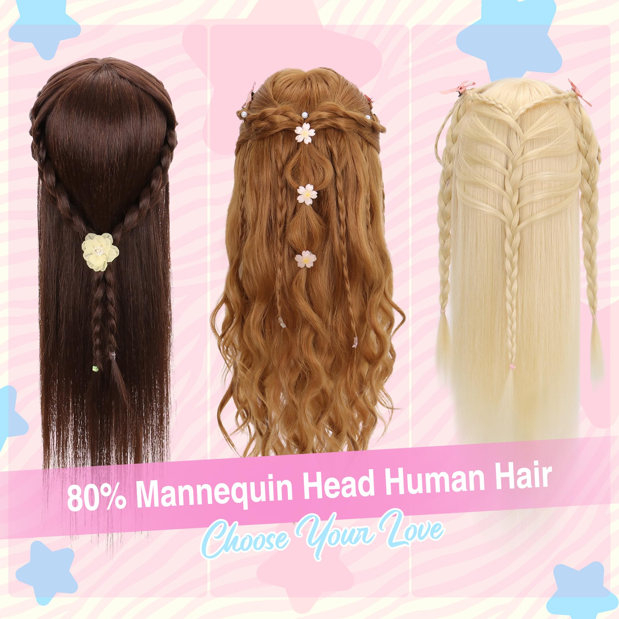 MannequeenHead hair-styling head demonstrates braiding and curling techniques for learners