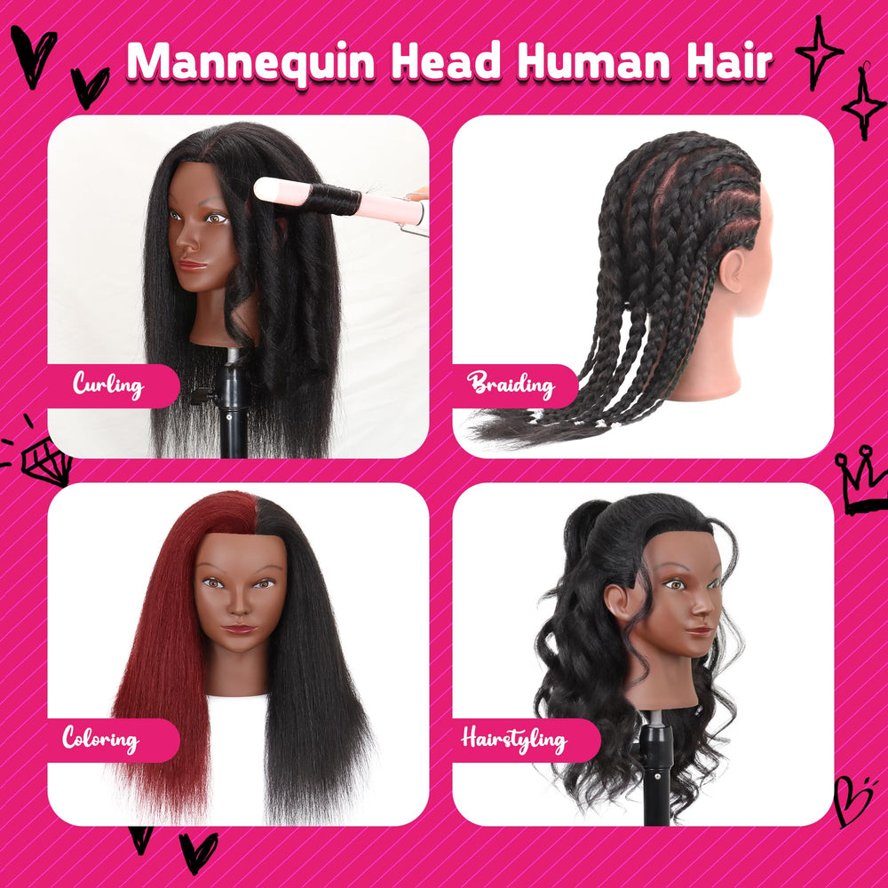 MannequeenHead mannequin head shows multiple braids for training