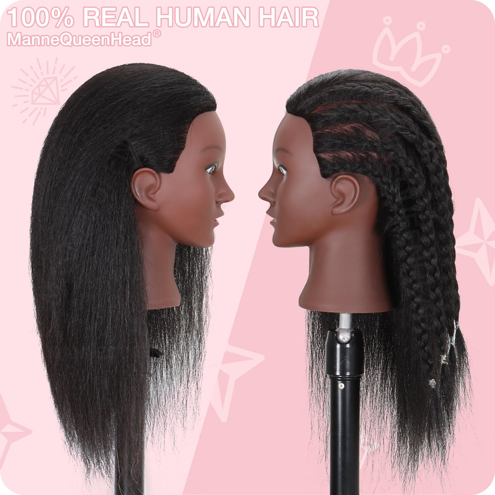 MannequeenHead styling session using the head for curls and cuts.