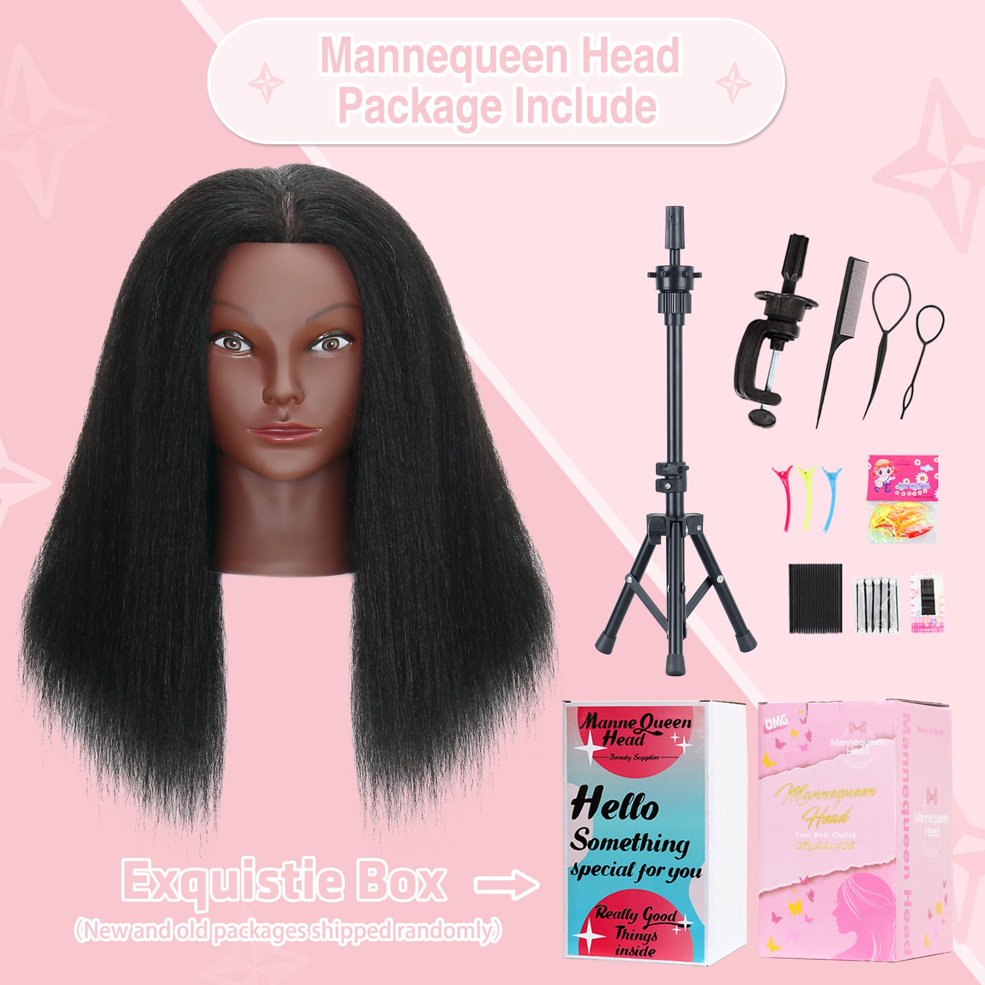 MannequeenHead tools pack with essential hairstyling implements.