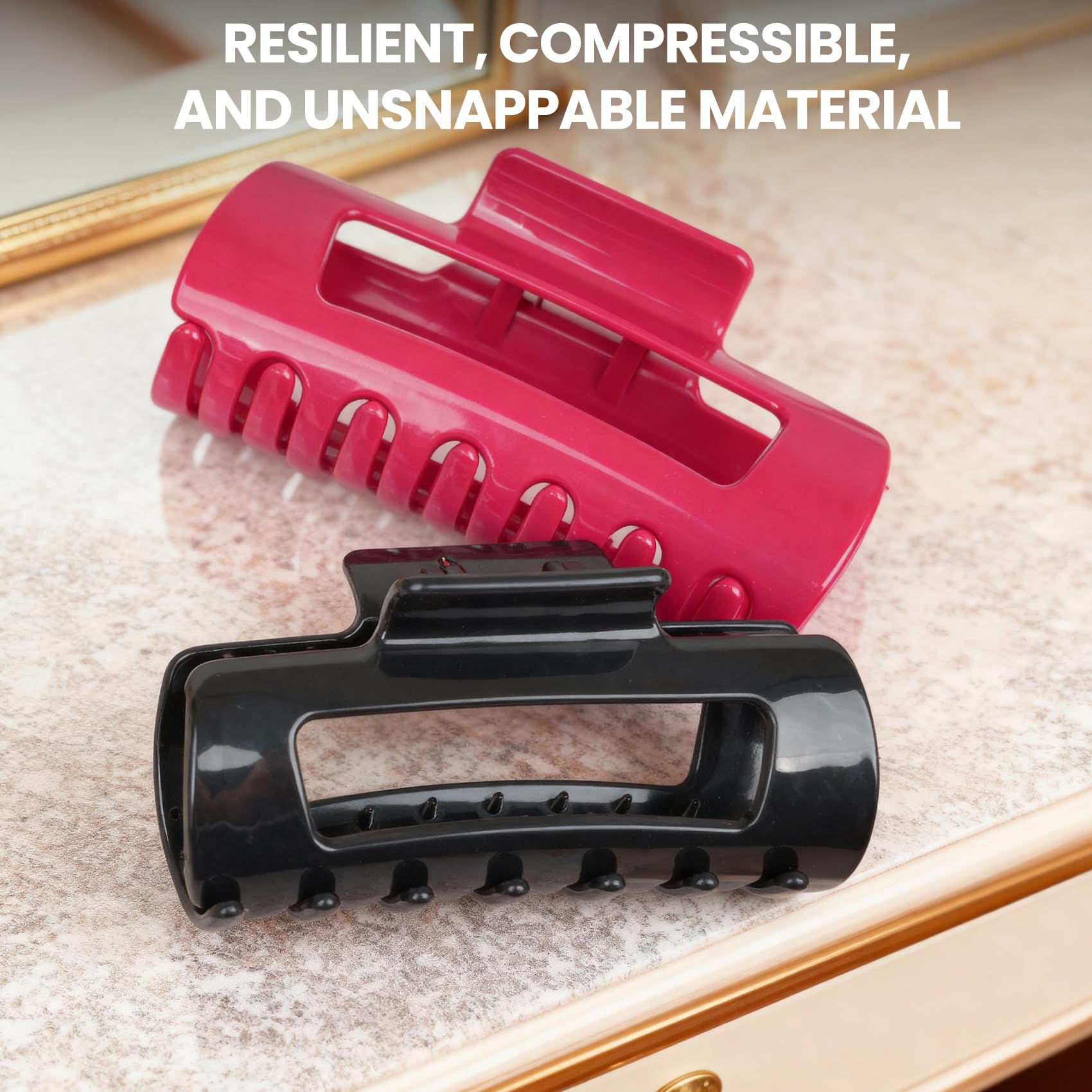 Manoai Original Hair Claw Clip closeup teeth show secure hold for various hair types.
