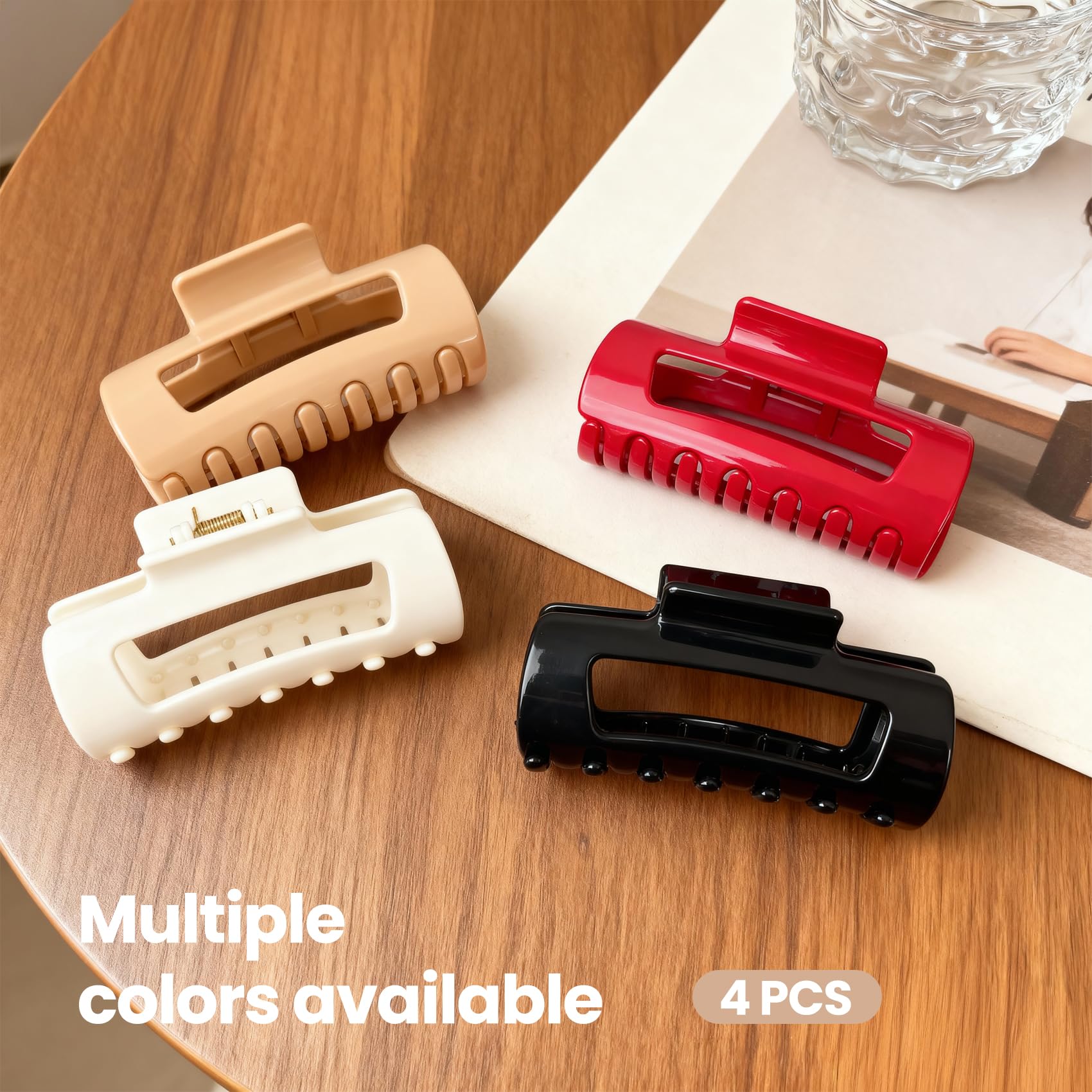 Manoai Original Hair Claw Clip worn on head offers comfortable, secure all-day wear.