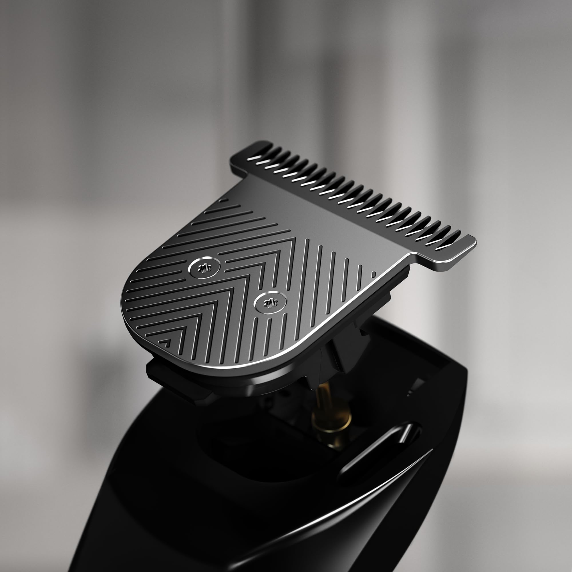 MANSCAPED Beard Hedger blade with guard ready to lift flat hairs for smooth cuts.