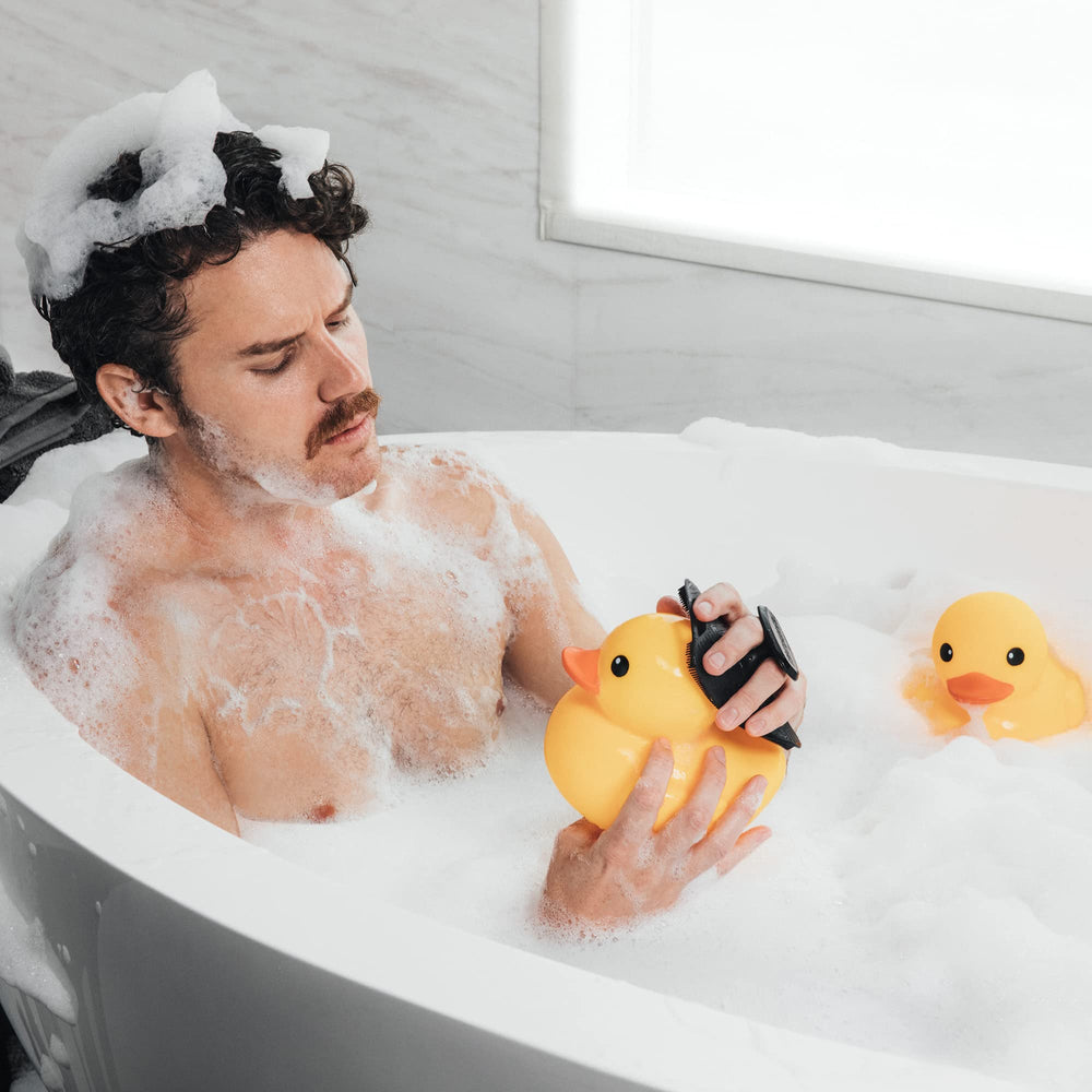 MANSCAPED The Body Buffer compact design fits in small shower spaces