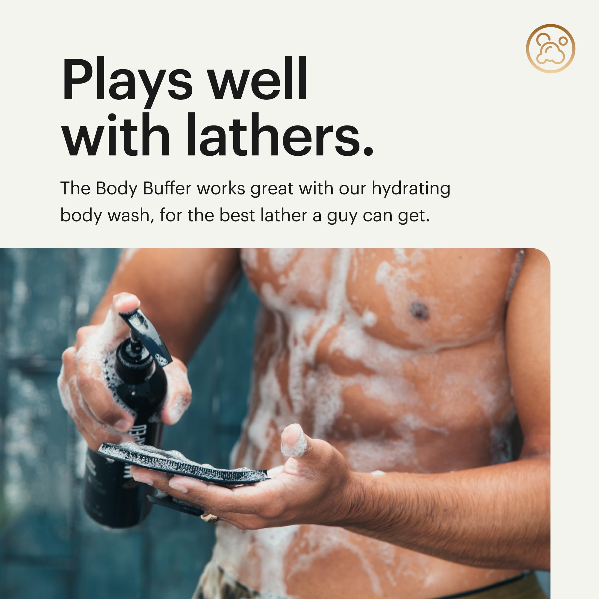 MANSCAPED The Body Buffer non-porous silicone minimizes bacteria versus loofah
