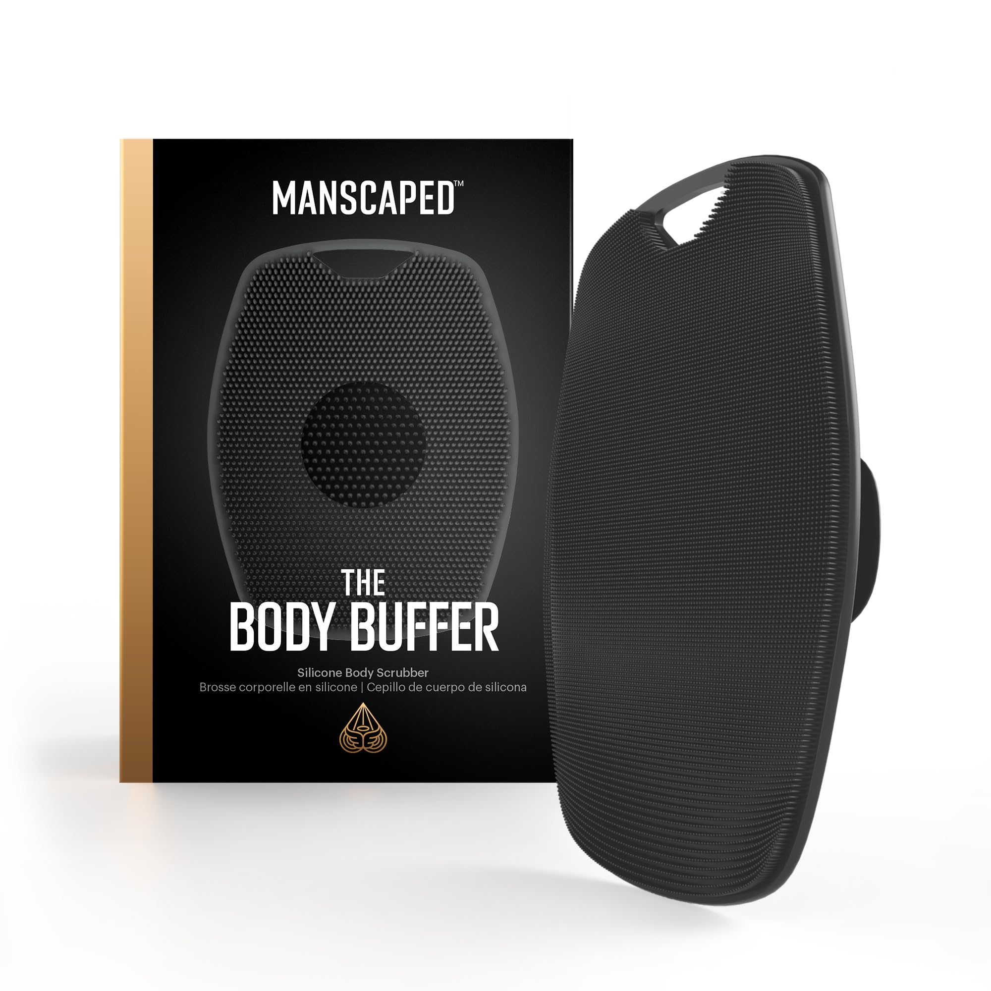 MANSCAPED The Body Buffer premium silicone bristles provide gentle exfoliation for smooth skin