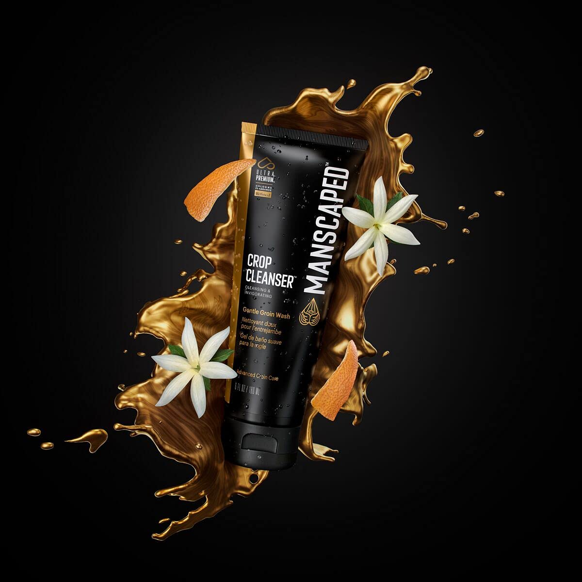 Post-workout scene using MANSCAPED Crop Cleanser for refreshing cleanse