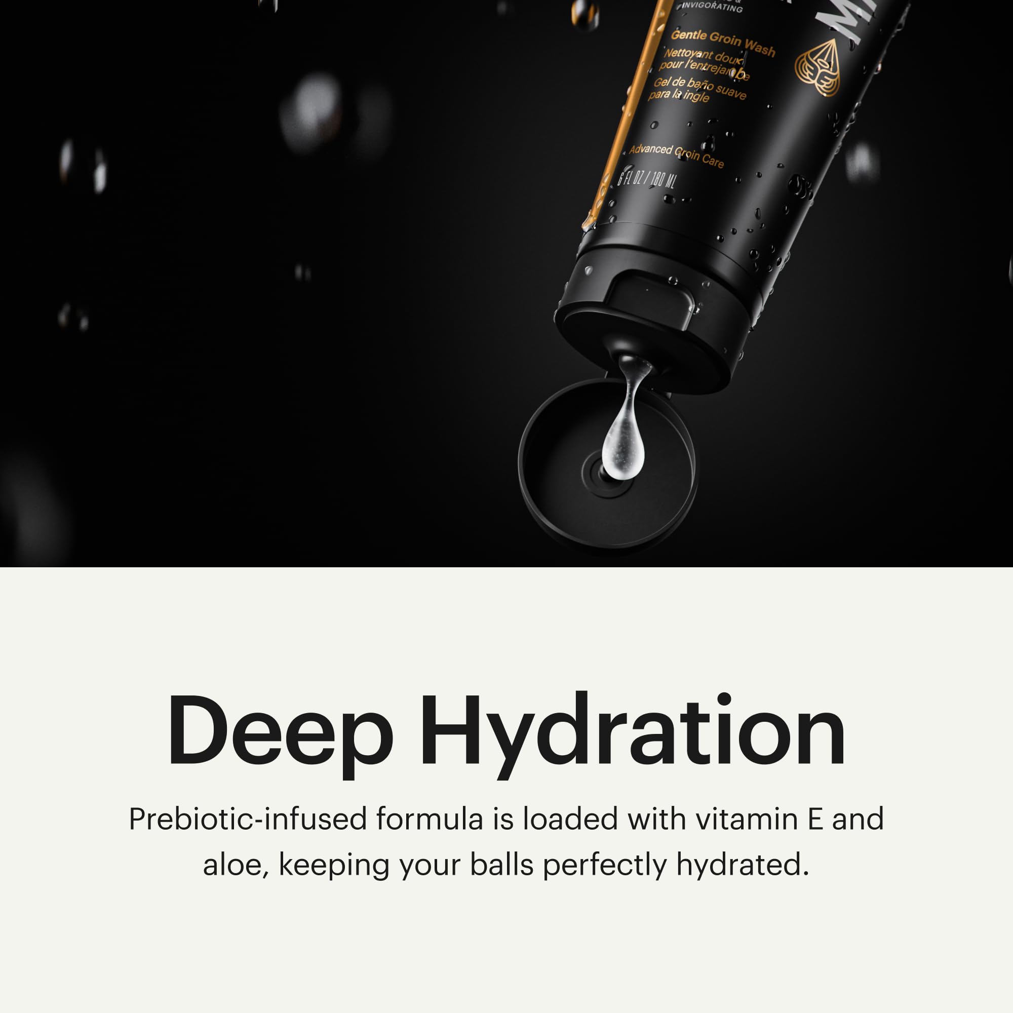 Aloe hydration feature of MANSCAPED Crop Cleanser for soft skin
