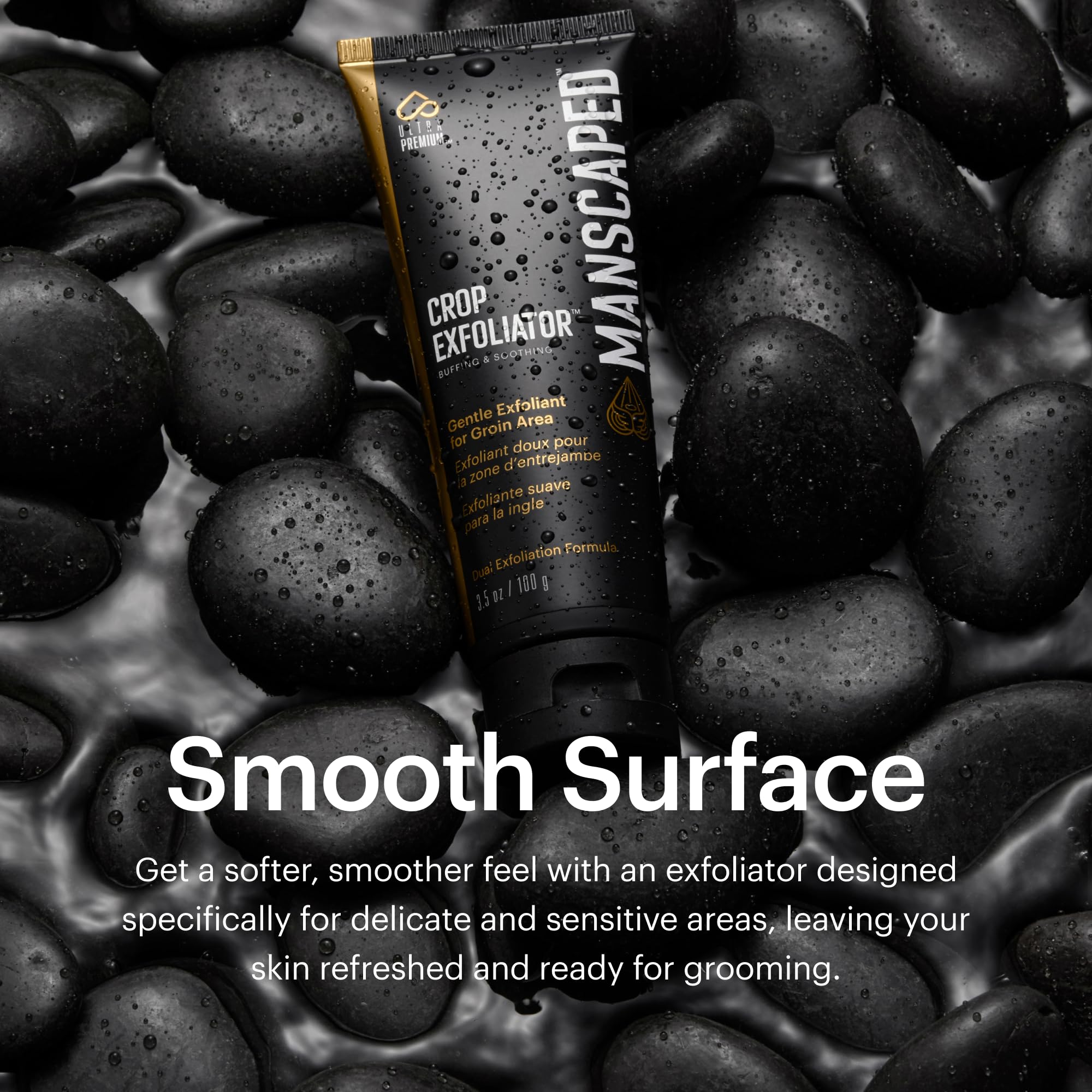 MANSCAPED Crop Exfoliator dermatologist-tested formula supports skin safety and care.