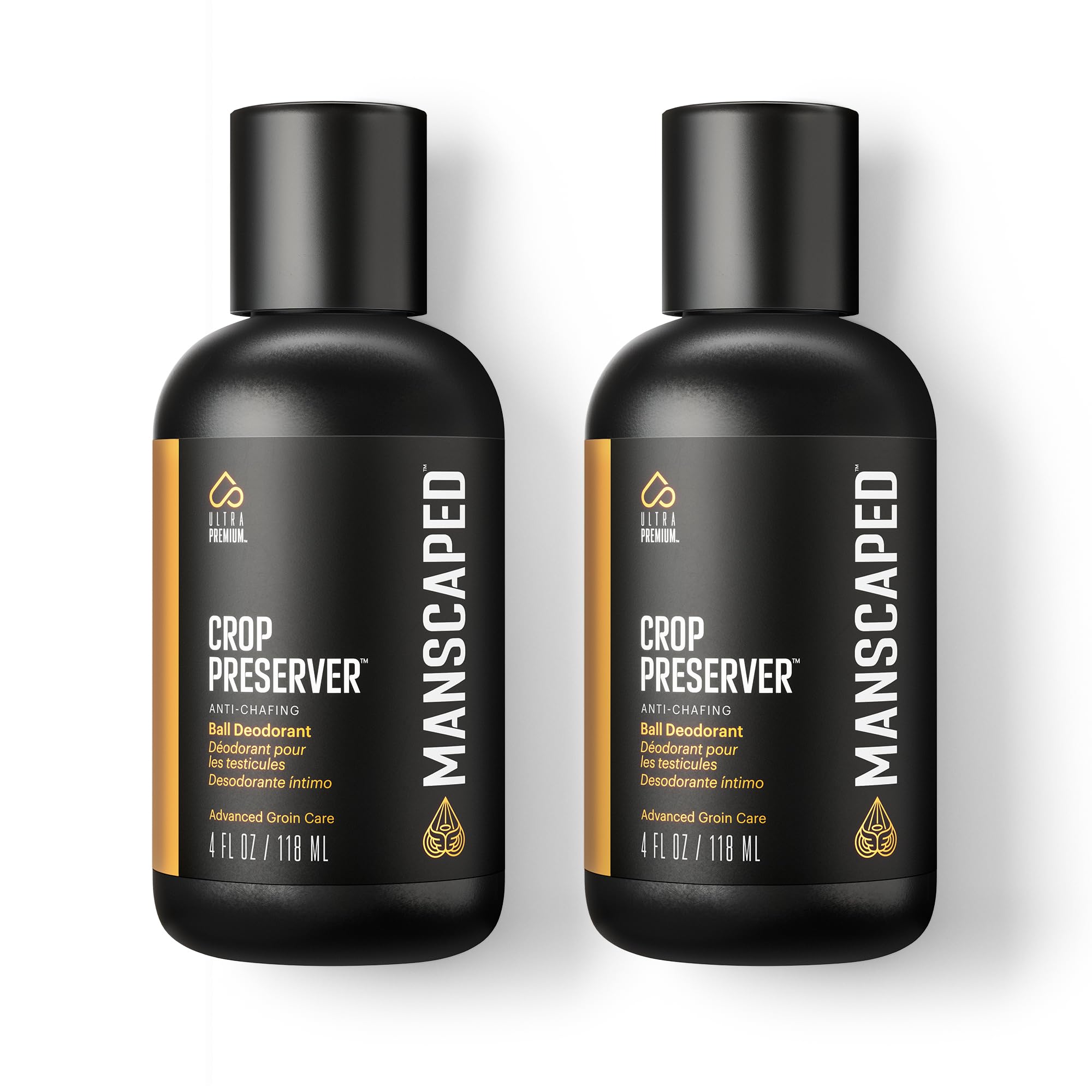 MANSCAPED Crop Preserver bottle closeup highlighting cooling aloe for all-day freshness