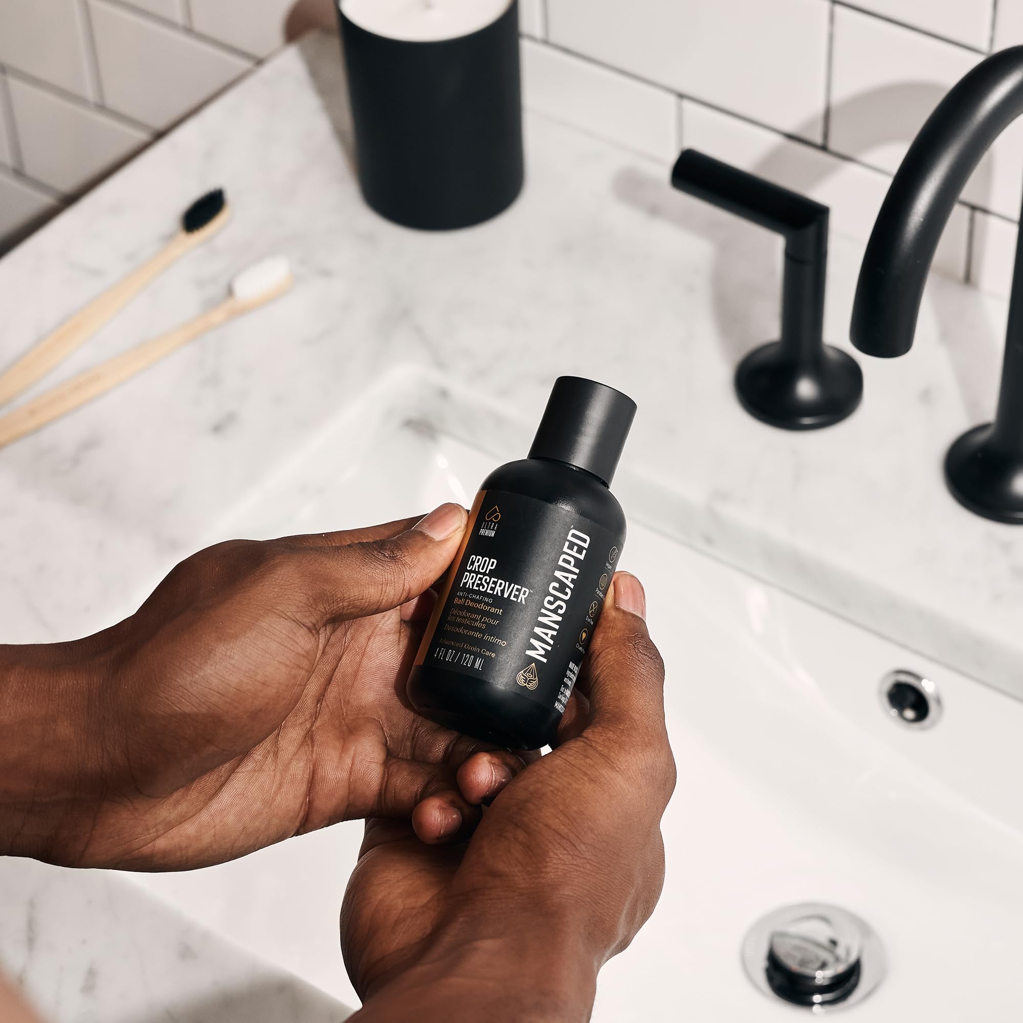 MANSCAPED Crop Preserver dries to a velvety, non-greasy finish for all-day comfort