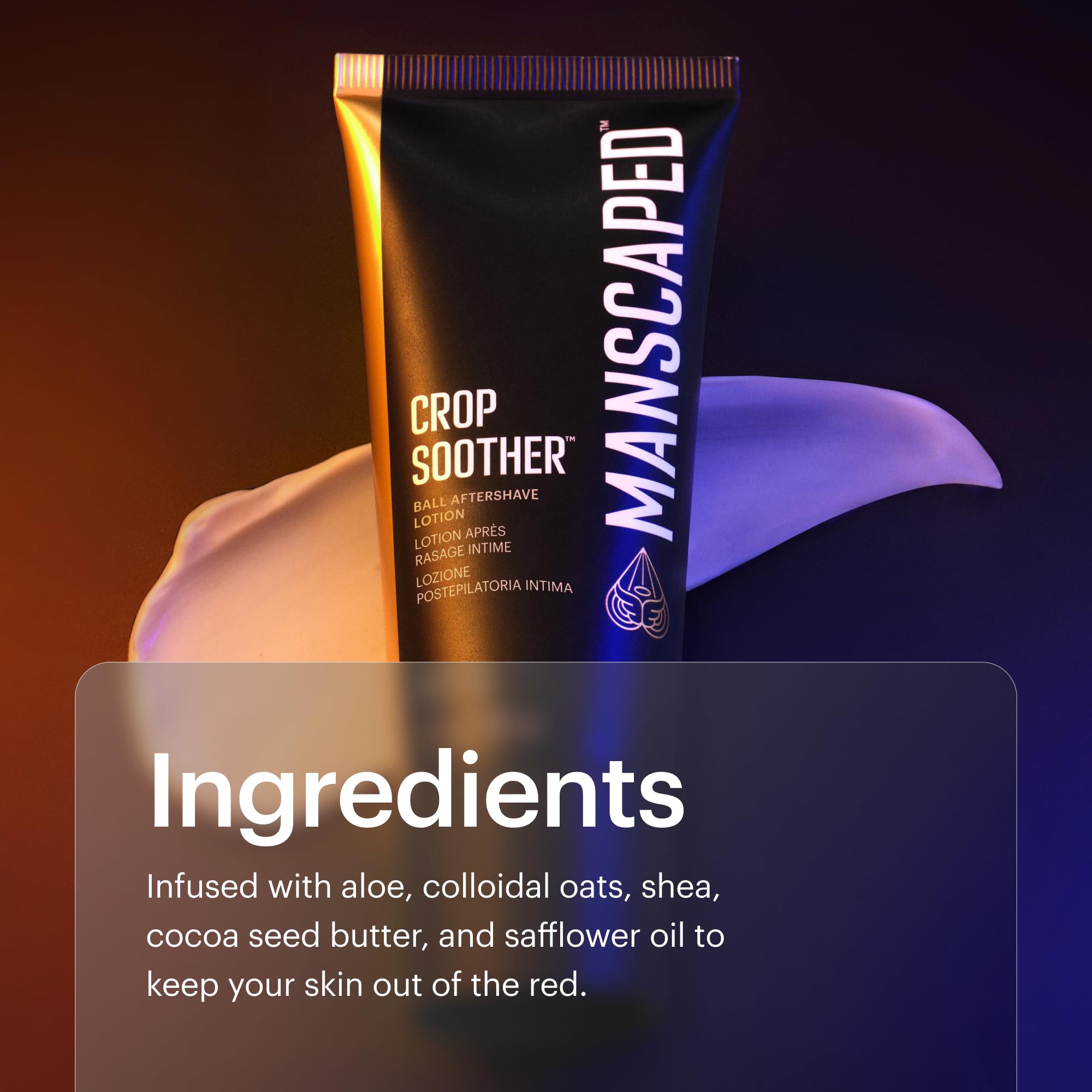 MANSCAPED Crop Soother packaging on display suits a tidy grooming routine.