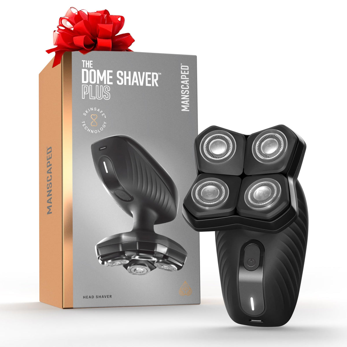 MANSCAPED The Dome Shaver Plus front view for a quick, smooth head shave