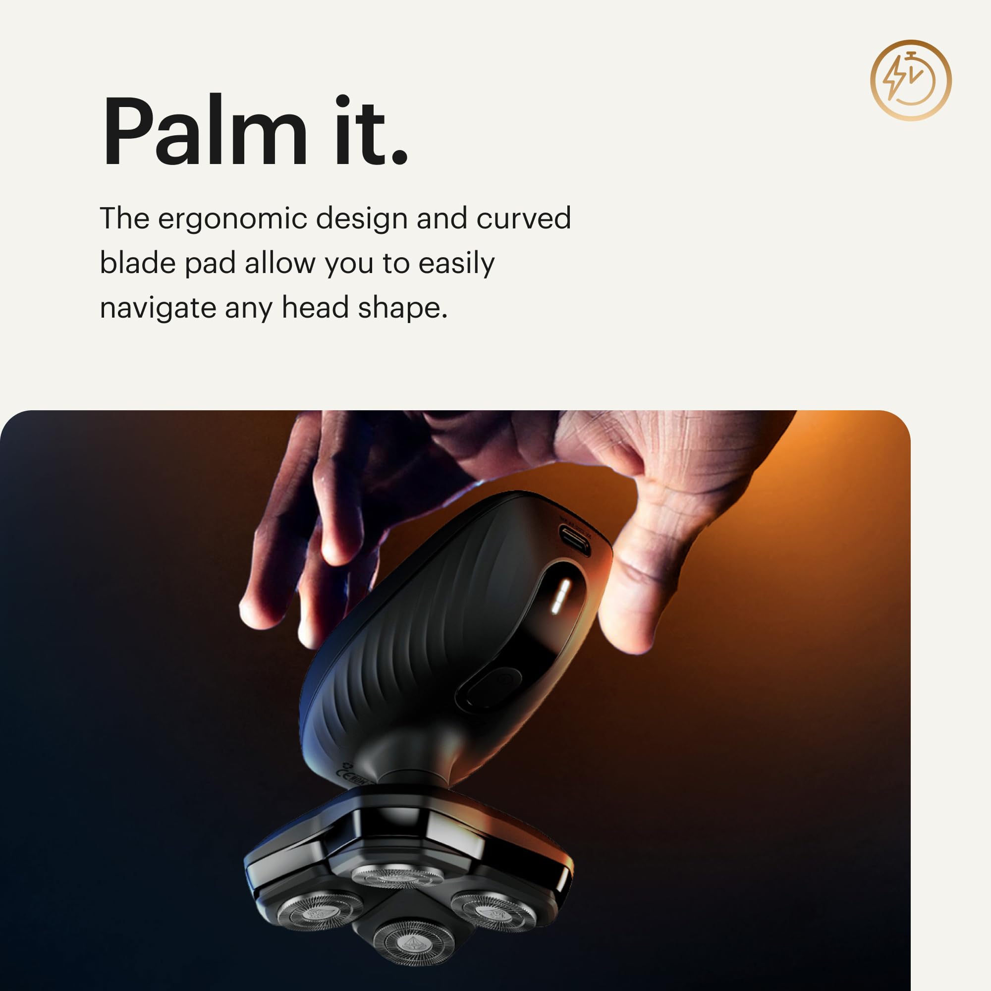 MANSCAPED The Dome Shaver Plus side view showing ergonomic grip for precise navigation