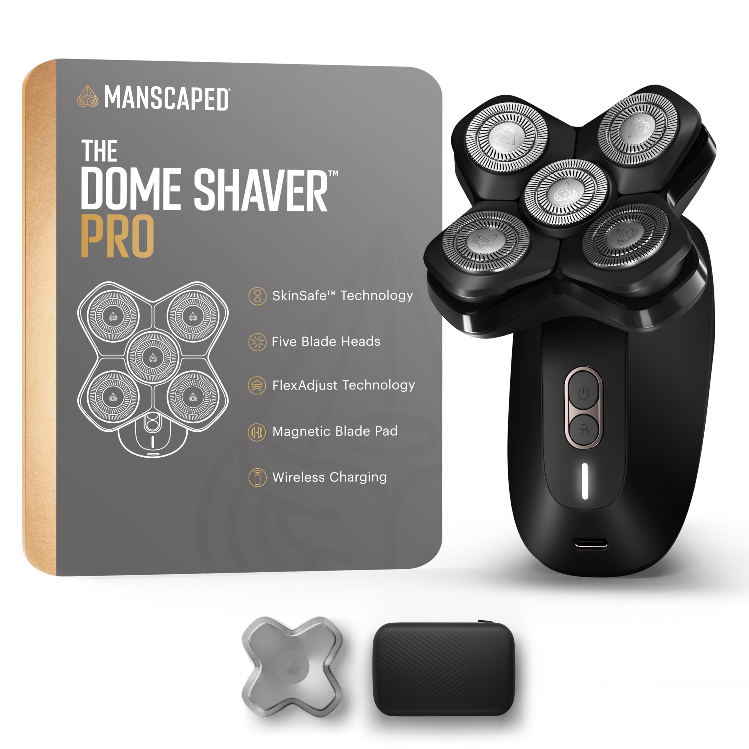 MANSCAPED The Dome Shaver Pro closeup blade heads for precise bald shaping