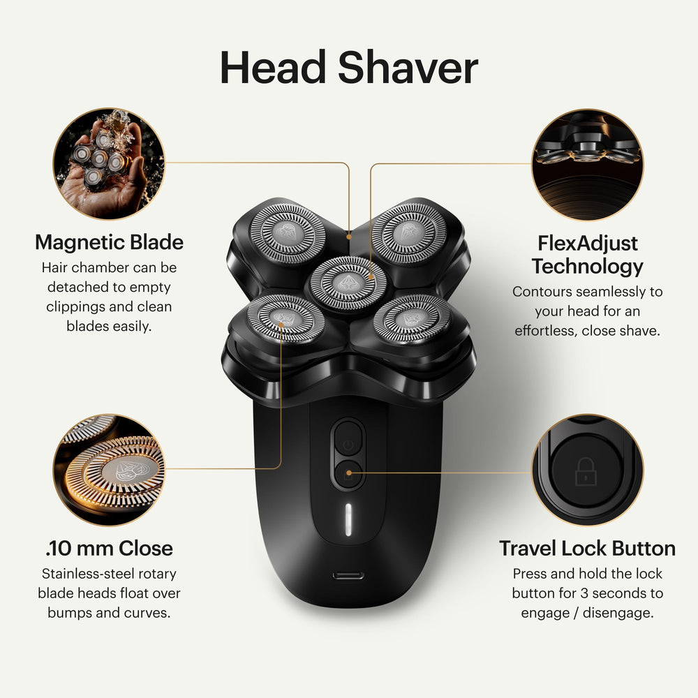 MANSCAPED The Dome Shaver Pro FlexAdjust tech contouring the scalp for close contact