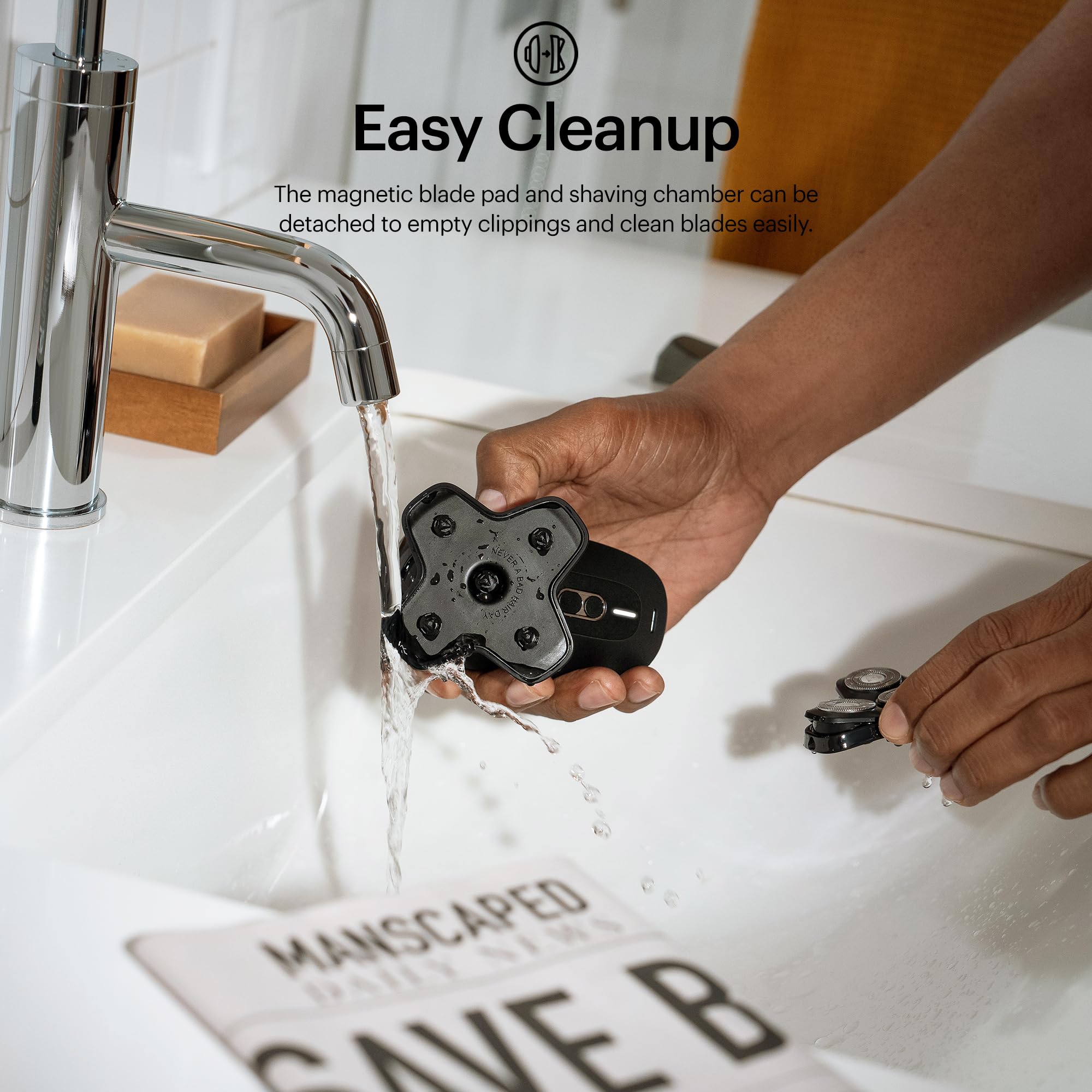 MANSCAPED Dome Soother aftershave lotion provides hydration and quick-dry scalp care.