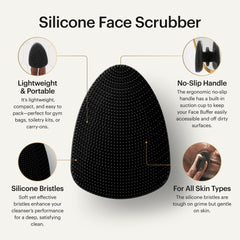 MANSCAPED The Face Buffer no-slip-handle with suction cup for easy, mess-free use.
