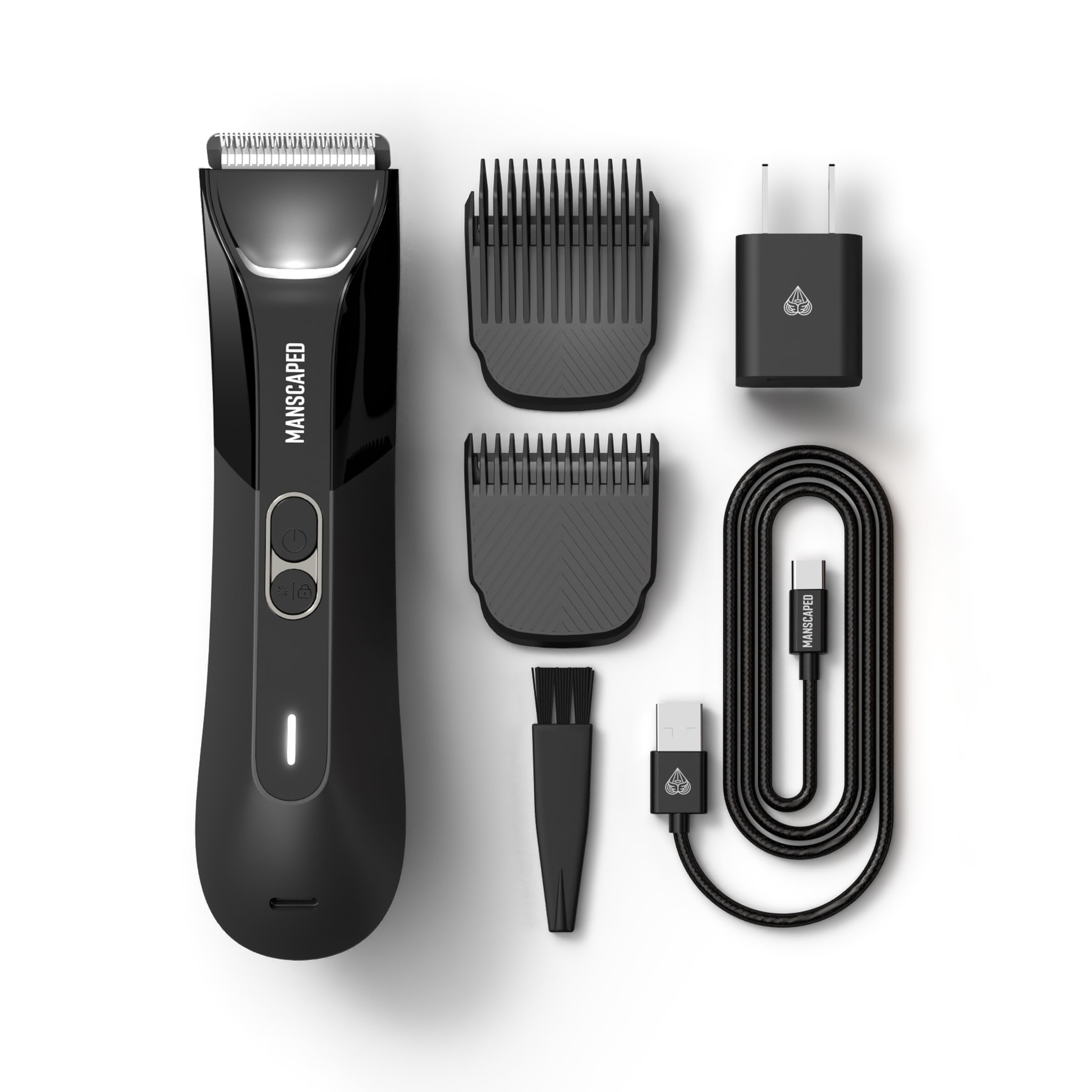 MANSCAPED Lawn Mower 4.0 PRO USB-C charging and wireless charging compatibility.