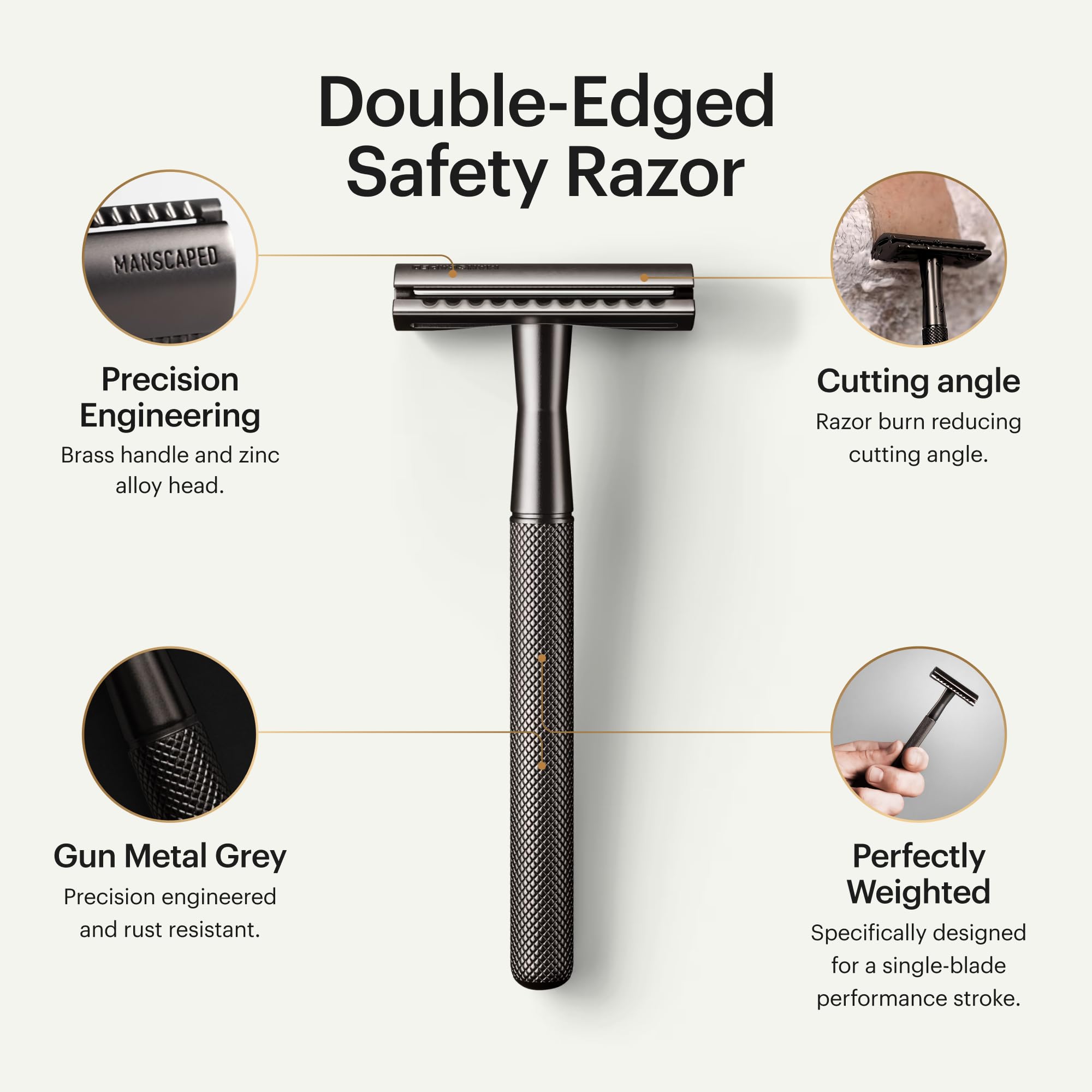 MANSCAPED The Plow 2.0 zinc head delivers durable close shaving performance.