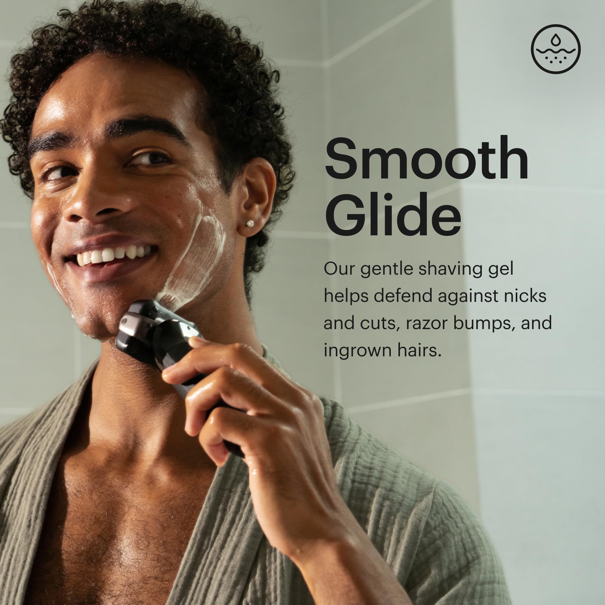 MANSCAPED Power Shave Gel white willow bark detail on bottle.