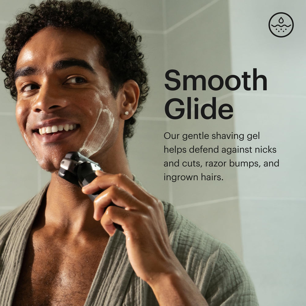 MANSCAPED Power Shave Gel white willow bark detail on bottle.