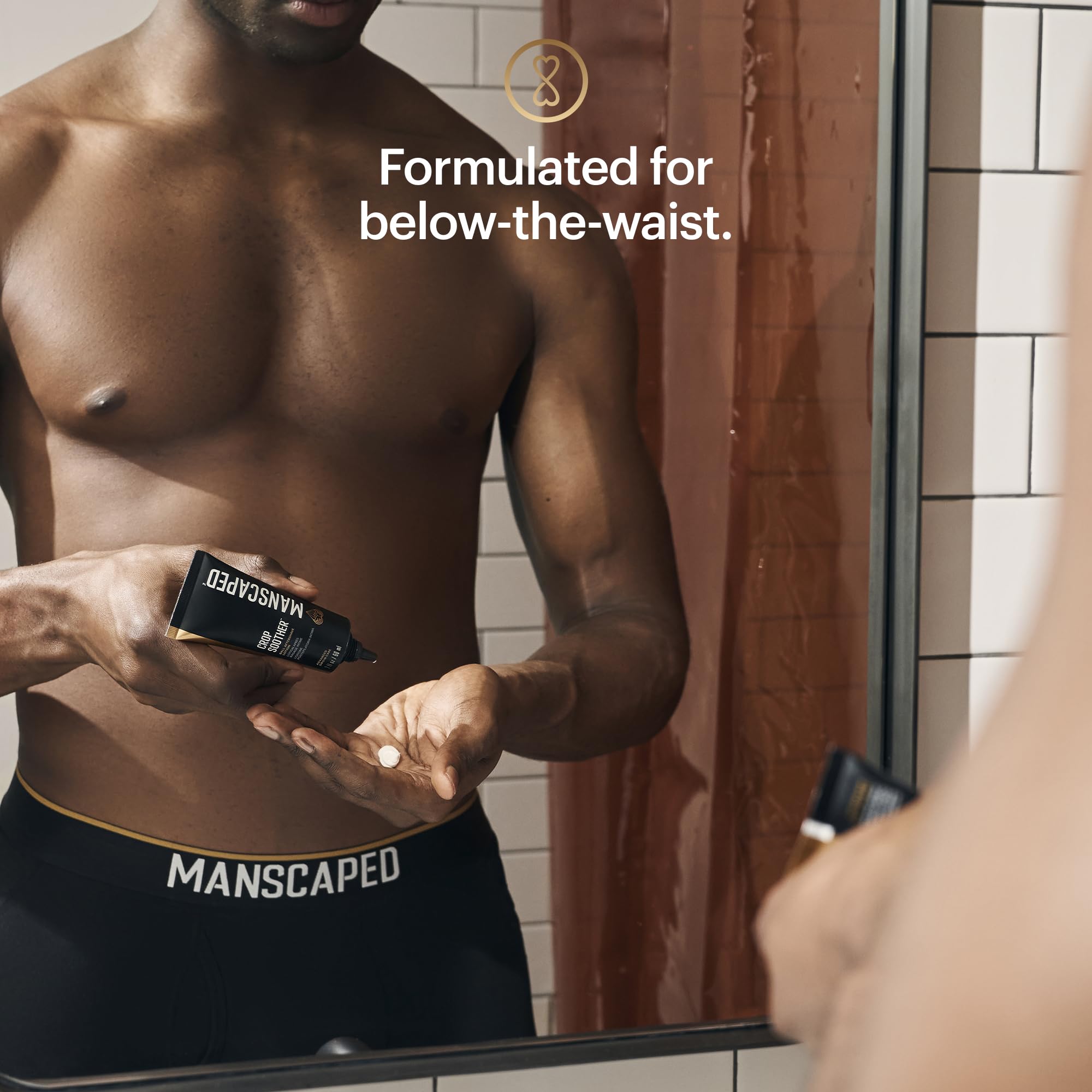 MANSCAPED Refined Body Wash bottle with cooling aloe and sea salt for balanced skin.