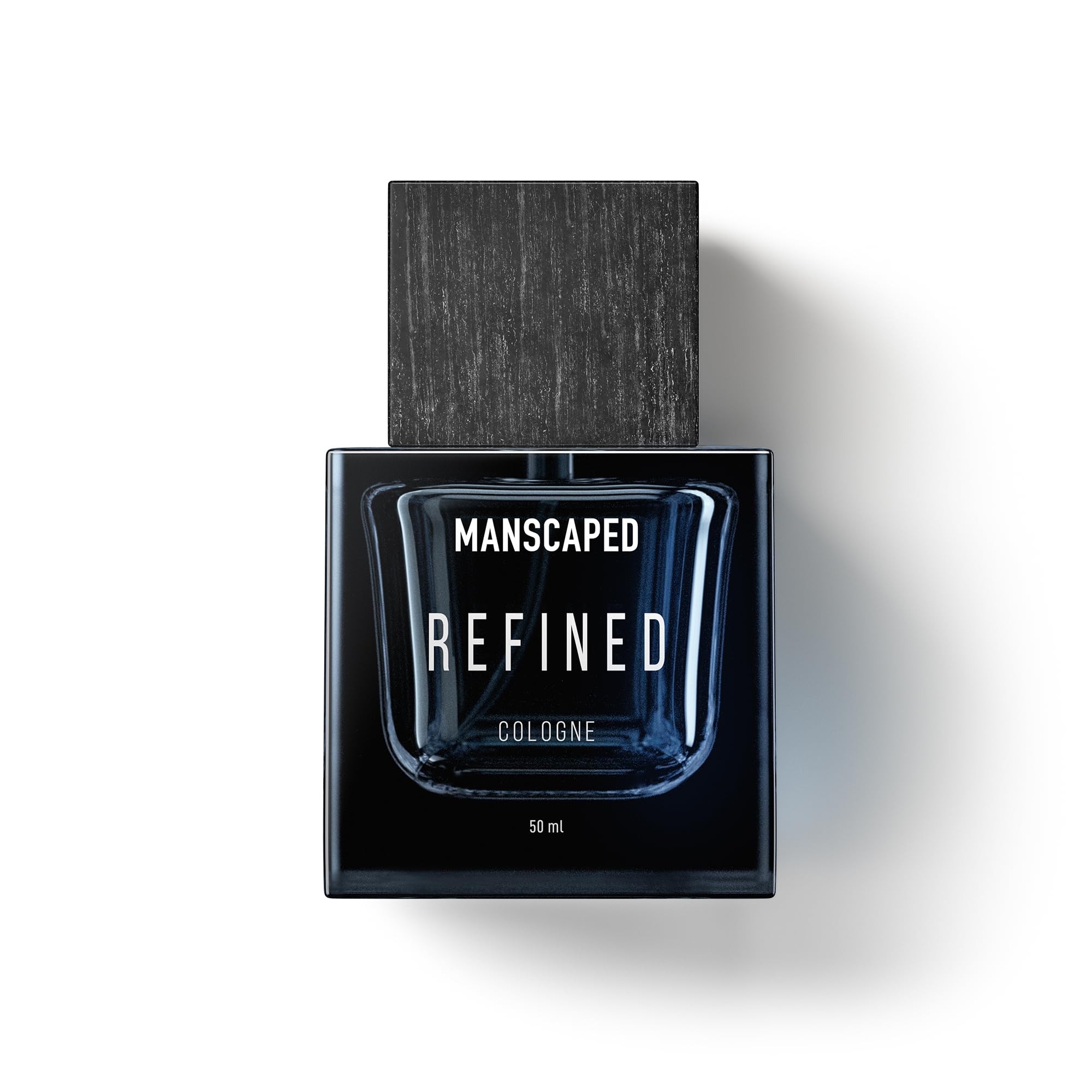 MANSCAPED Refined Cologne bottle front showcases premium design for daily confidence.
