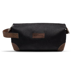 MANSCAPED Shed bag front view with durable PU leather for organized travel gear.